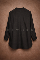 Black Button-Down Kurta