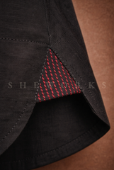 Black Button-Down Kurta