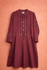 Maroon Heritage Kurta
