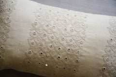 Grey Handwoven, embroidered cushion