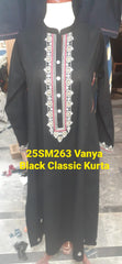 Vanya (25SM263) Patt:Classic Kurta Black