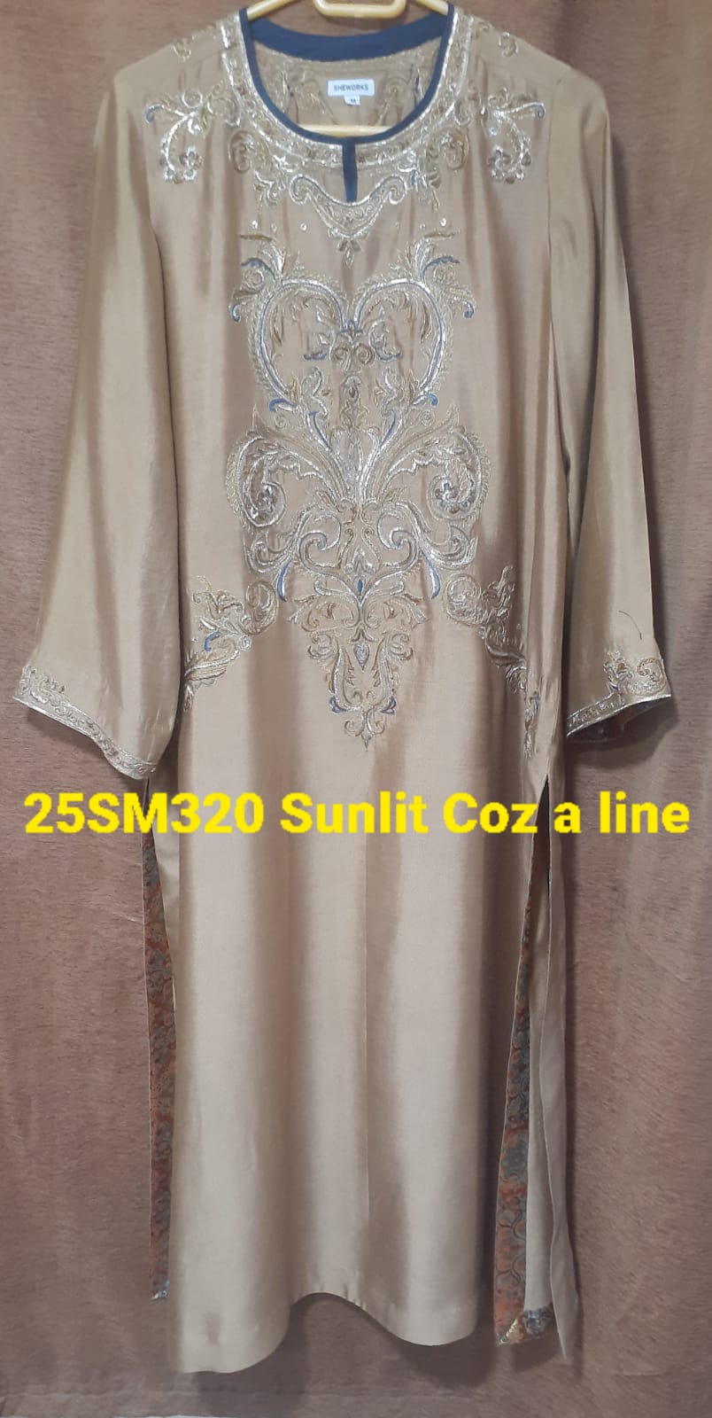 Sunlit (25SM320)Patt:Coz a line Golden Short Style Kaftan