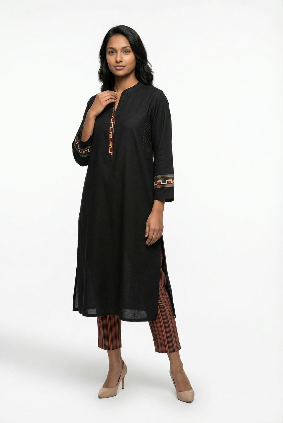 Black Chandni Kurta (Artisanal)